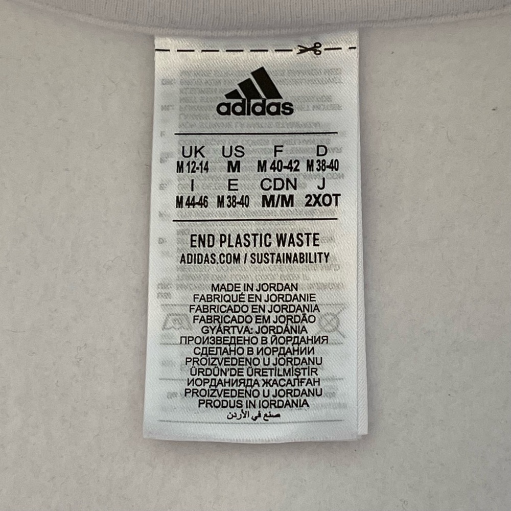 adidas White Half-Zip Sweatshirt with Sleeve Logo - Picture 5 of 11